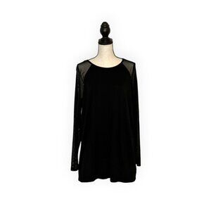 Torrid Black Knit with Long Sheer Sleeves